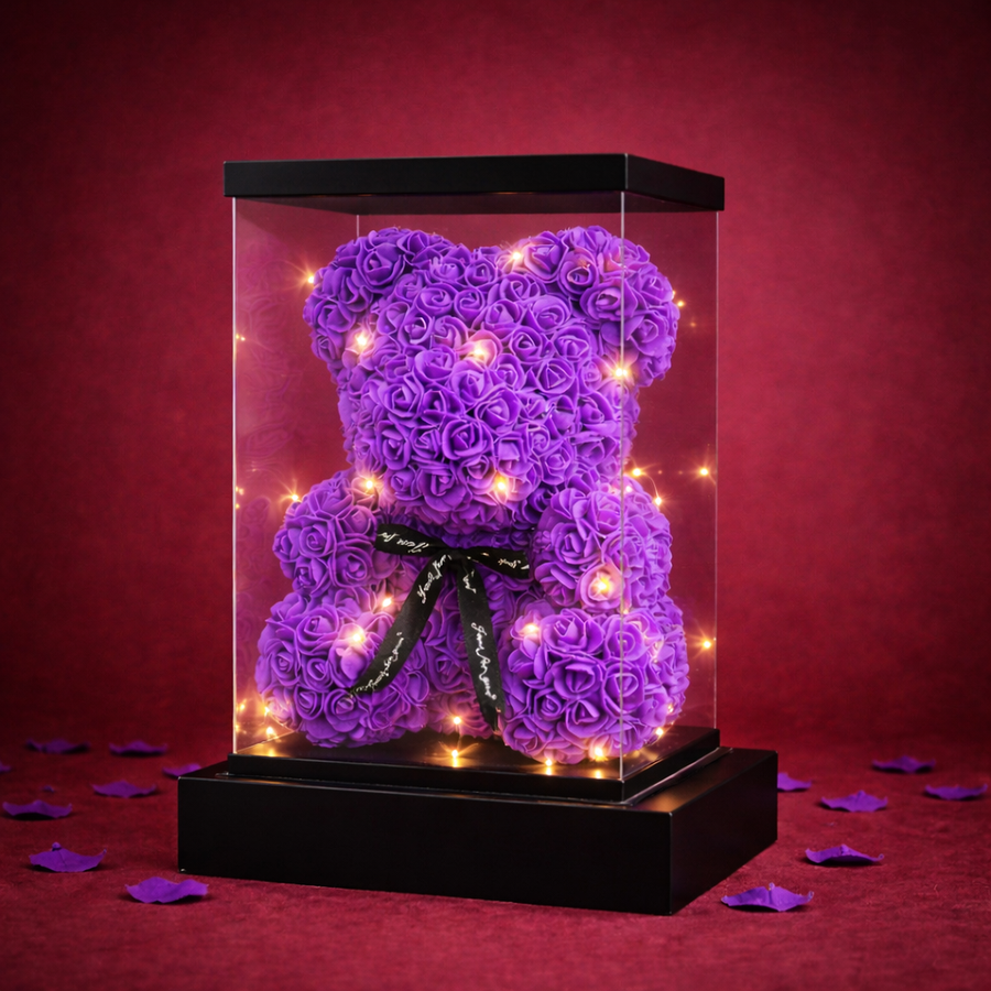 10-inch Flower Bear with Lights