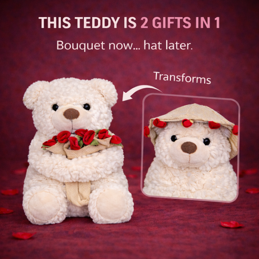 2-in-1 Teddy Bouquet Keepsake
